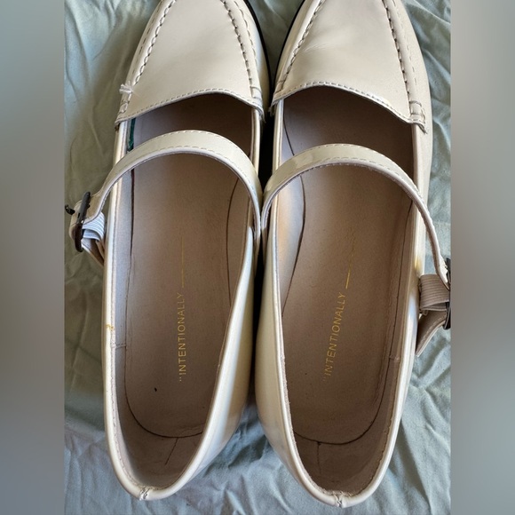 Anthropology Intentionally Blank Rafters Cream Matte Leather Mary Jane Heel 9 - Picture 5 of 8